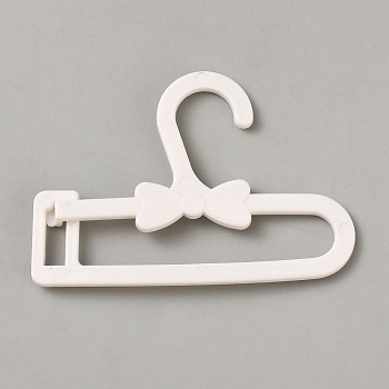 Plastic Doll Clothes Hangers, for Doll Clothing Outfits Hanging Supplies, Bowknot, White, 55x75x6.5mm