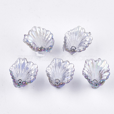 12mm SlateGray Flower Acrylic Bead Caps