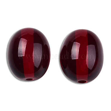 Dark Red Oval Resin Beads