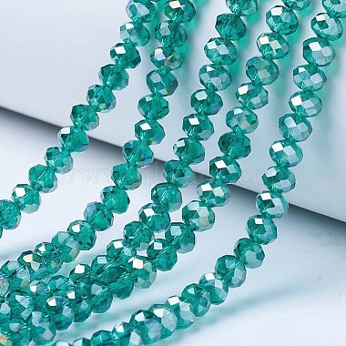 6mm DarkCyan Rondelle Glass Beads