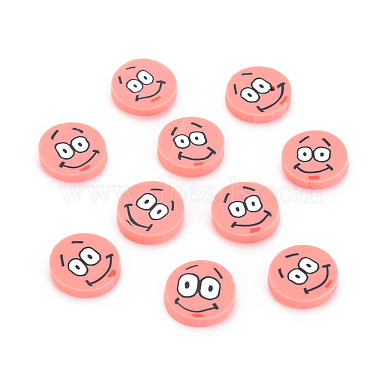 Salmon Flat Round Polymer Clay Cabochons