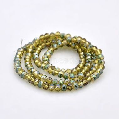 Half Rainbow Plated Faceted Rondelle Electroplate Glass Beads Strands(GLAA-A024C-HR03)-2