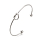 304 Stainless Steel Knot Cuff Bangles for Women(BJEW-M233-04P)-1