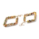 Grandes perles de rocaille en verre losange pendantes boucles d'oreilles pour fille femmes(EJEW-I258-01G)-2