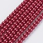 Crimson Round Glass Beads(HY-A008-14mm-RB084)