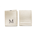 Clothing Size Labels, Woven Crafting Craft Labels, for Clothing Sewing, Size M, Dark Khaki, 36.5x13x0.2mm, 100pcs/bag(FIND-WH0100-20C)