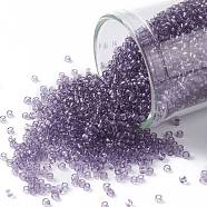 TOHO Round Seed Beads, Japanese Seed Beads, (19) Transparent Sugar Plum, 15/0, 1.5mm, Hole: 0.7mm, about 3000pcs/10g(X-SEED-TR15-0019)
