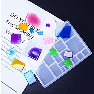 Geometrical Shape DIY Silicone Cabochon Molds, Resin Casting Molds, for UV Resin, Epoxy Resin Craft Making, Rectangle & Square, 170x121x7mm, Inner Diameter: 5.5~54x5.5~43mm(SIMO-C006-01D)