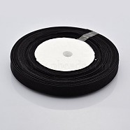 Organza Ribbon, Black, about 3/8 inch(10mm) wide, 50yards/roll(45.72m/roll)(X-RS10mmY039)