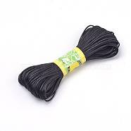 Polyester Rattail Satin Cord, for Chinese Knotting, Jewelry Making, Black, 1.5mm, about 21.87 yards(20m)/bundle, 10bundles/bag(OCOR-Q036-01)