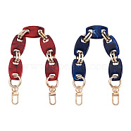 Givenny-EU 2Pcs 2 Colors Acrylic Curb Chain Bag Strap, with Alloy Clasps, for Bag Replacement Accessories, Mixed Color, 31cm(FIND-GN0001-29)