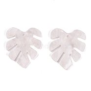 Acrylic Pendants, for DIY Earring Accessories, Leaf, Misty Rose, 29.5x26x2mm, Hole: 1.6mm(KY-I008-09B)