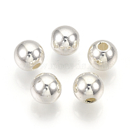 ABS Plastic Beads, Round, Silver Color Plated, 11.5~12x11~11.5mm, Hole: 2mm, hole: 2~2.5mm, about 560pcs/500g(OACR-S032-12mm-02)
