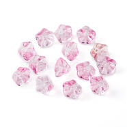 Electroplate Glass Beads, Trumpet Flower, Pink, 8.5x8x5.5mm, Hole: 1mm(X-EGLA-I012-B08)