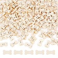 150Pcs 2-Hole Wooden Button, Bone, Cornsilk, 18x10x3mm, Hole: 1.4mm(BUTT-GO0002-05)