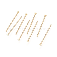 304 Stainless Steel Flat Head Pins, Real 24K Gold Plated, 22 Gauge, 15.3x0.6mm, Head: 1.4mm(X-STAS-L238-006H-G)