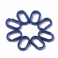 Acrylic Linking Rings, Quick Link Connectors, Imitation Gemstone Style, For Cable Chains Making, Oval, Dark Blue, 18.5x11.5x5mm, Inner Measure: 14x7mm, about 1130pcs/500g(OACR-T008-05B)