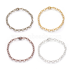 Iron Bracelet Making, with Lobster Claw Clasps, Mixed Color, 8-1/8 inch(20.5cm)(IFIN-H031-M)
