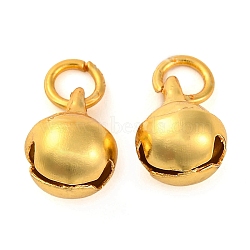 Rack Plating Brass Charms, with Jump Rings, Cadmium Free & Lead Free, Long-Lasting Plated, Bell Shapes, Real 18K Gold Plated, 8x6mm, Hole: 2mm(KK-Z070-05G)