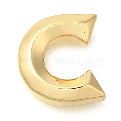 Rack Plating Brass Pendants, Long-Lasting Plated, Cadmium Free & Lead Free, Letter A~Z Charms, Letter C, 18x16x6mm, Hole: 3.5x2mm(KK-I722-07G-C)