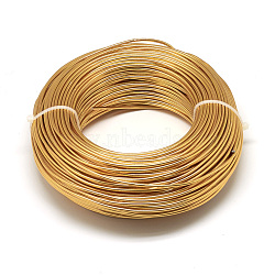 Round Aluminum Wire, Bendable Metal Craft Wire, Flexible Craft Wire, for Beading Jewelry Doll Craft Making, Goldenrod, 15 Gauge, 1.5mm, 100m/500g(328 Feet/500g)(AW-S001-1.5mm-28)