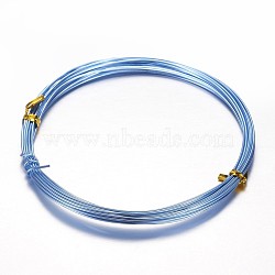 Round Aluminum Craft Wire, for Beading Jewelry Craft Making, Sky Blue, 20 Gauge, 0.8mm, 10m/roll(32.8 Feet/roll)(AW-D009-0.8mm-10m-19)