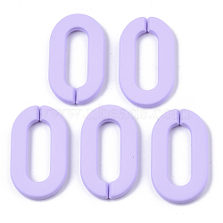 Opaque Spray Painted Acrylic Linking Rings, Quick Link Connectors, for Cable Chains Making, Unwelded, Oval, Lilac, 36x21x4mm, Inner Diameter: 24x8mm(OACR-N009-002A-A08)