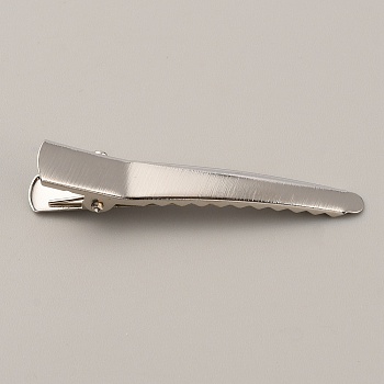 Stainless Steel Alligator Hair Clip Findings, Stainless Steel Color, 50x9.5x11mm