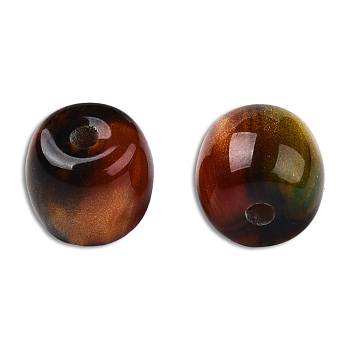 Resin Beads, Imitation Gemstone, Barrel, Goldenrod, 8x7mm, Hole: 1.6mm
