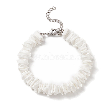 Natural Shell Fragment Irregular Beaded Bracelet & Necklace & Anklet(SJEW-JS01264)-3
