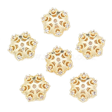 Capuchons de perles fantaisie en laiton micro pavé clair zircone cubique(KK-N259-01)-2