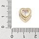 Heart Rack Plating Brass Micro Pave Cubic Zirconia European Beads(KK-B097-07G-02)-3