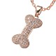 Bone Stainless Steel Rhinestone Pendant Necklaces for Women(RR3458-2)-1