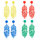 4 Pairs 4 Colors Alloy Leaf Dangle Stud Earrings with 925 Sterling Silver Pins(EJEW-AN0002-61)-1