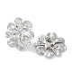 304 Stainless Steel Flower Stud Earrings(EJEW-D281-18S)-2