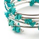 5 -bracelets en perles synthétiques turquoise (teints) à boucle pour femmes(BJEW-JB01517-09)-4