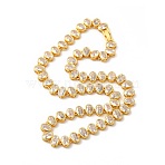 Clear Cubic Zirconia Oval Link Chain Necklace, Rack Plating Brass Jewelry for Women, Cadmium Free & Lead Free, Golden, 15.20 inch(38.6cm)(NJEW-E074-02G)