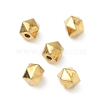 304 Stainless Steel Beads, Polygon, Faceted, Ion Plating(IP), Real 18K Gold Plated, 5.5x5.5x5mm, Hole: 1.4mm(X-STAS-D204-27G)