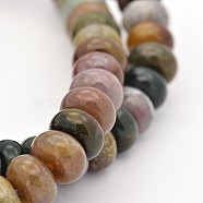 Rondelle Natural Indian Agate Beads Strands, Dyed, 8x5mm, Hole: 1mm, about 78pcs/strand, 15.5 inch(G-M135-04)