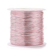 Round Copper Craft Wire Copper Beading Wire, Long-Lasting Plated, Pink, 26 Gauge, 0.4mm, about 124.67 Feet(38m)/roll(CWIR-F001-RG-0.4mm)