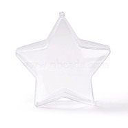 Openable Transparent Plastic Pendants, Fillable Plastic Bauble Christmas Ornament, Star, Clear, 104x99x50mm, Hole: 3.5mm, Inner Diameter: 80x97mm.(FIND-H029-01A)