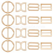 WADORN 16Pcs 4 Style Zinc Alloy Bag Connector Anchor Buckles, for Bag Strap Hanger, Light Gold, 3.67~4.5x2.4~3.5x0.2~0.43cm, Inner Diameter: 0.7~3.5cm, 4pcs/style (FIND-WR0008-40)