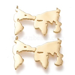 Brass Pendants, Long-Lasting Plated, Map, Golden, 20.5x30x2mm, Hole: 0.9mm(ZIRC-I044-48G)