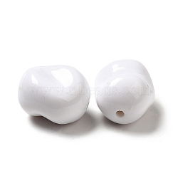 Opaque Acrylic Beads, Nuggets, White, 16x14x11mm, Hole: 1.8mm, about 333pcs/500g(MACR-J123-05)