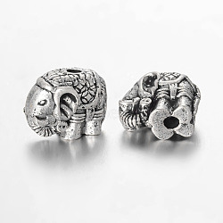Elephant Alloy Beads, Antique Silver, 9.5x11.5x7.5mm, Hole: 2mm(PALLOY-L161-03AS)