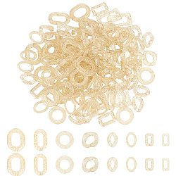 SUPERFINDINGS Transparent Acrylic Linking Rings, with Glitter Powder, Quick Link Connectors, For Jewelry Cable Chains Making, Mixed Shapes, Beige, 117pcs/set(TACR-FH0001-02)