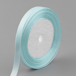 High Dense Single Face Satin Ribbon, Polyester Ribbons, Light Sky Blue, 1/4 inch(6~7mm), about 25yards/roll, 10rolls/group, about 250yards/group(228.6m/group)(SRIB-Q009-6mm-011)