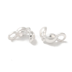 Brass Bead Tips, Lead Free & Cadmium Free, 925 Sterling Silver Plated, 5.5x3mm, Hole: 0.8mm & 1.5mm(KK-K383-06A-S)