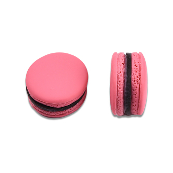 Opaque Resin Cabochons, Macaron, Cerise, 23x13.5mm