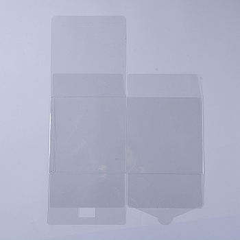 Foldable Transparent PVC Boxes, for Craft Candy Packaging Wedding Party Favor Gift Boxes, Square, Clear, 16x16x16cm